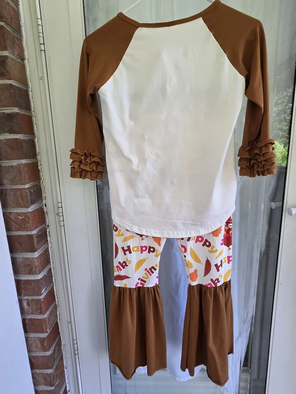 Kids  2 Piece Thanksgiving Turkey Set - Brown & White. Sz 4XL AGE 8-9T